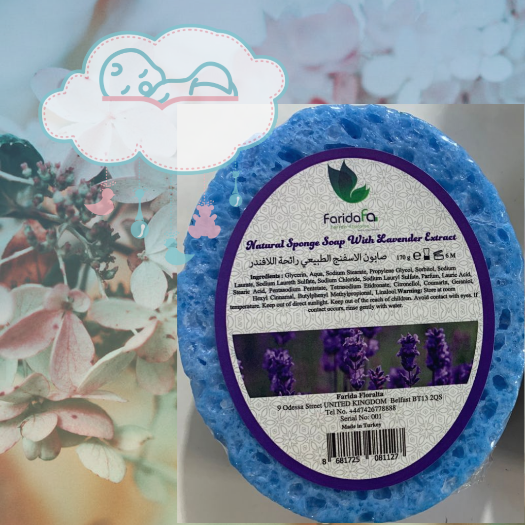 Lavender Handmade Baby Sponge Soap